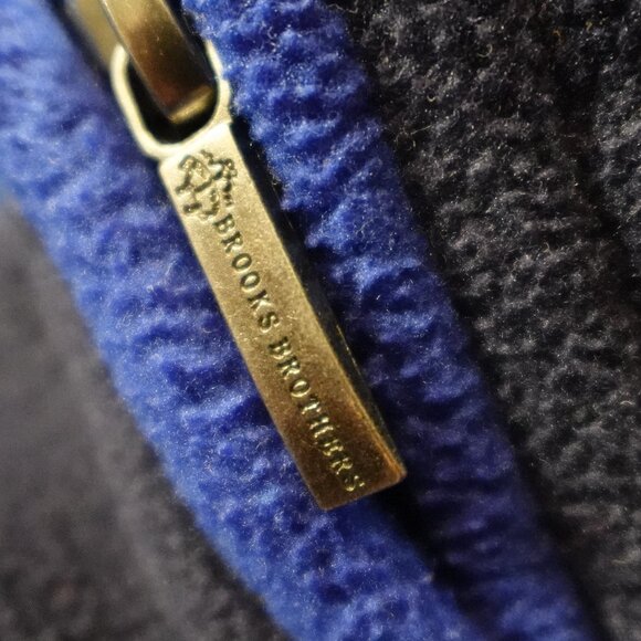 Brooks Brothers half zip fleece pullover men's large blue - Picture 3 of 12